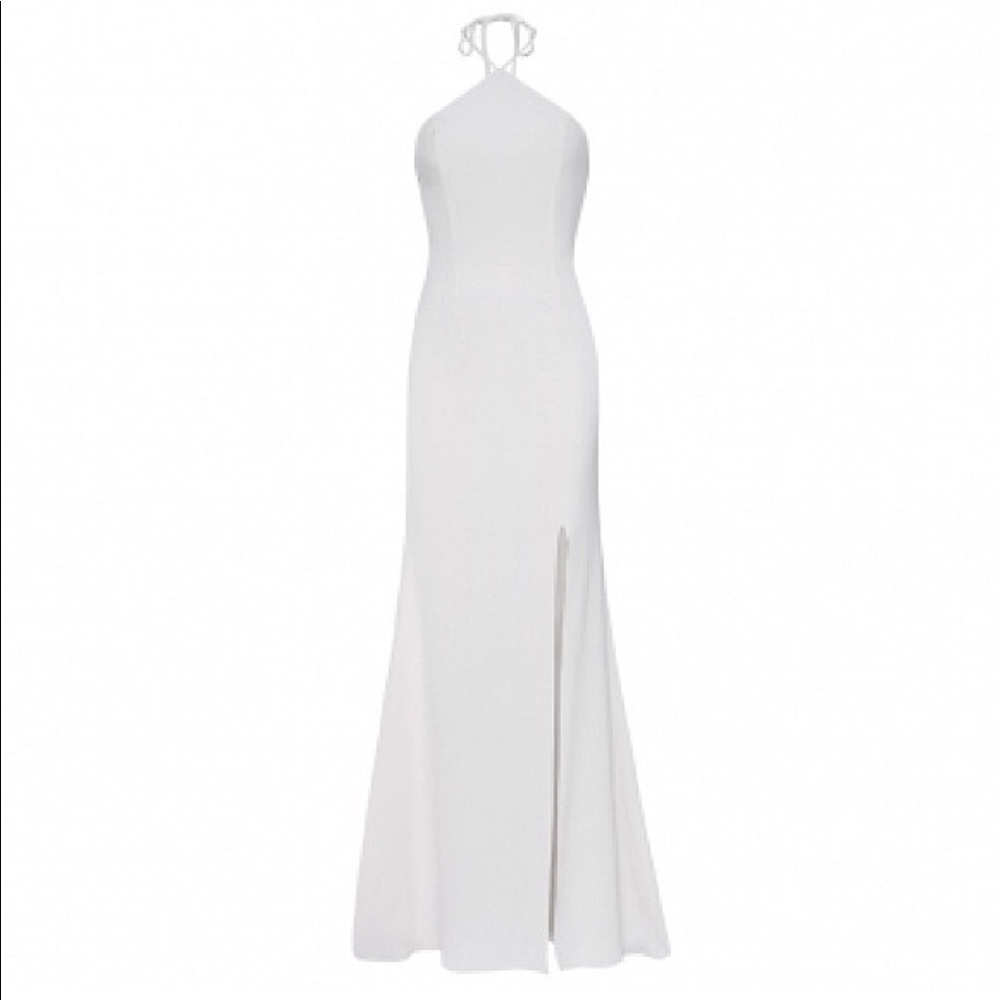 OLCAY GULSEN Halter Gown in Cream SZ S